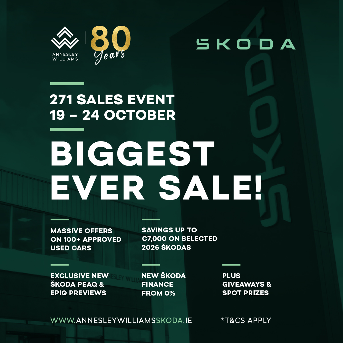 Annesley Williams Announces Biggest Ever Sale - 20-24th October!